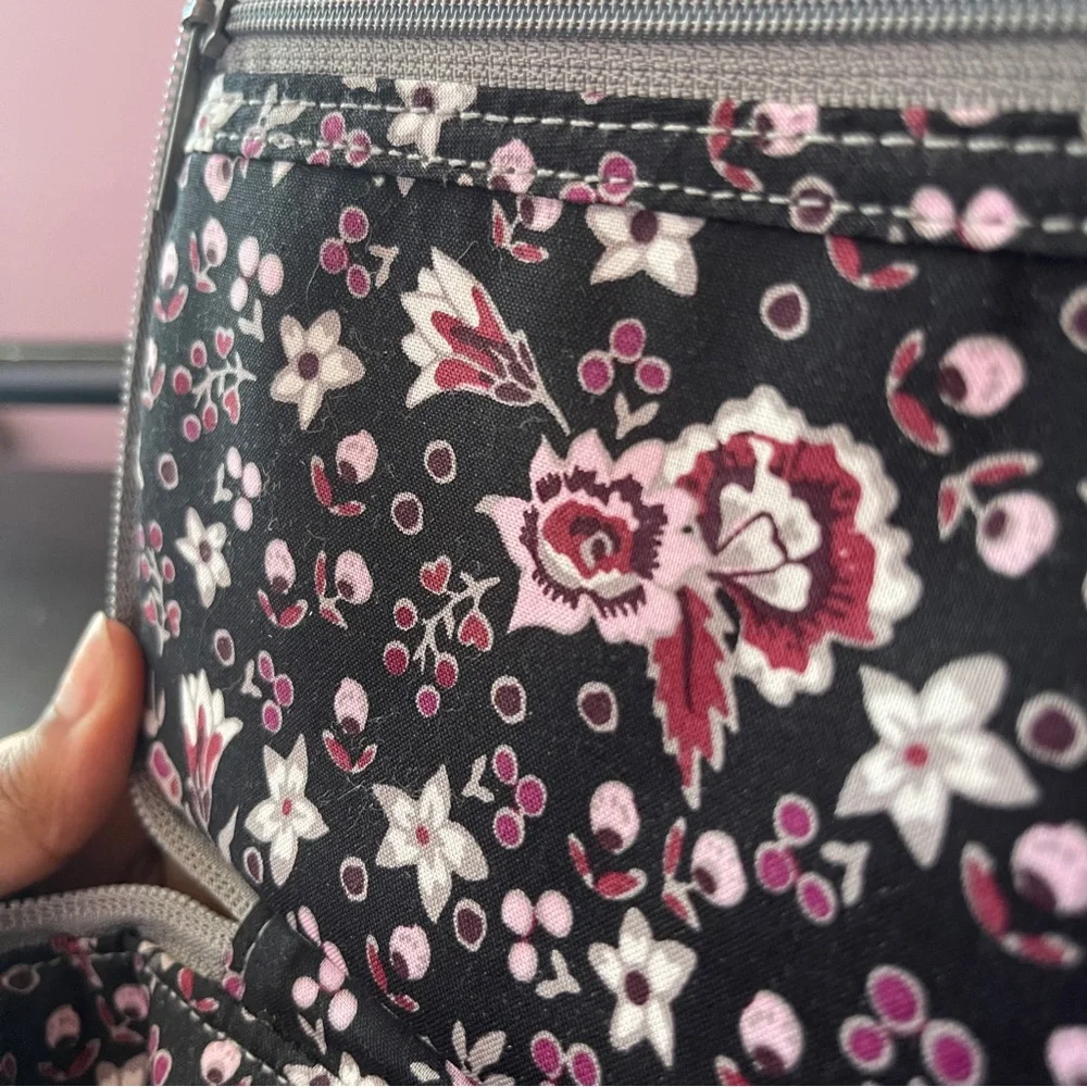 Vera Bradley Grey Quilted Cosmetic Travel Bag